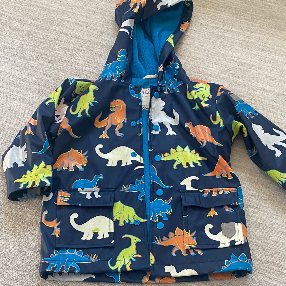 Hatley Dinosaur Print Raincoat - Blue and Multicolor